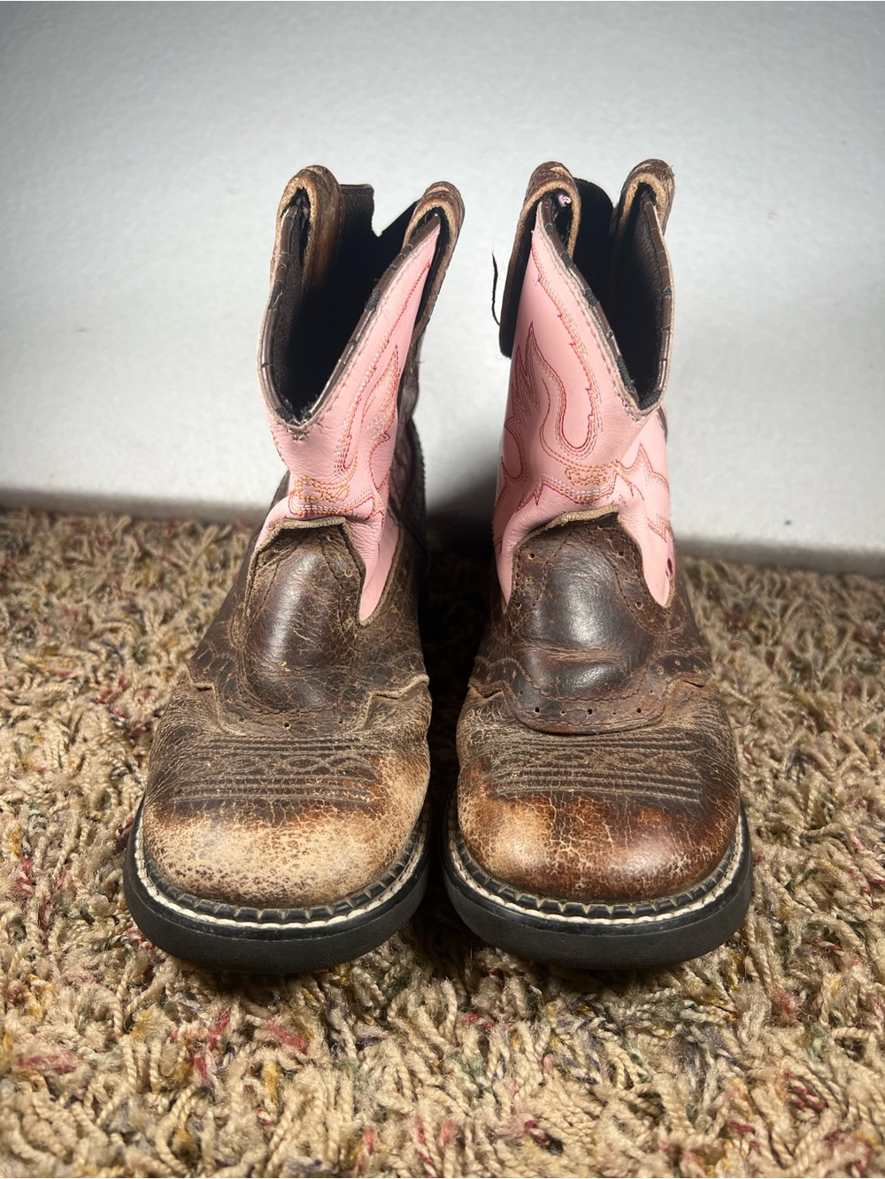 Justin Gypsy Nuri Girls 13D Brown Pink Leather Cowboy Boots 9901C